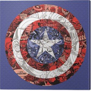 Obraz na plátně Captain America - Shield Collage, 2 - 40×40 cm