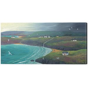 Obraz na plátně Jo Grundy - Coastal Hills, 2 - 100×50 cm