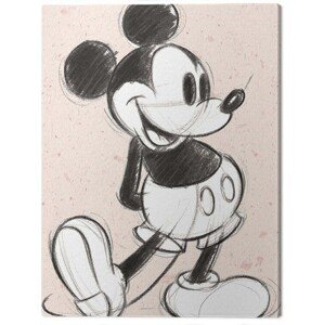 Obraz na plátně Mickey Mouse - Textured Sketch, 2 - 60×80 cm