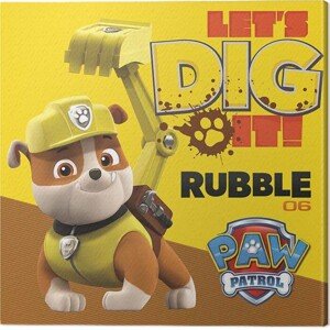 Obraz na plátně Paw Patrol - Rubble, 2 - 30×30 cm