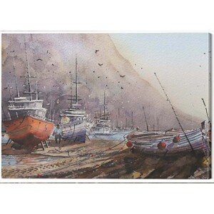 Obraz na plátně Rajan Dey - Docked, 2 - 40×50 cm