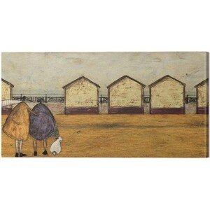 Obraz na plátně Sam Toft - Looking Through The Gap In The Beach Huts, 2 cm - 60×30 cm
