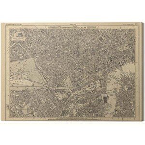 Obraz na plátně Stanfords Library - Map of London, 2 - 40×50 cm