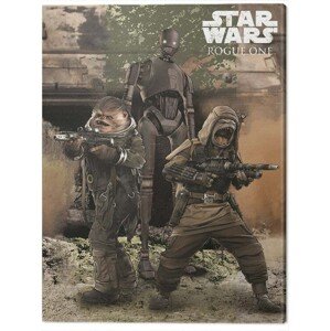 Obraz na plátně Star Wars Rogue One - Pao, Bistan & K - 2S0, 2 - 80×60 cm