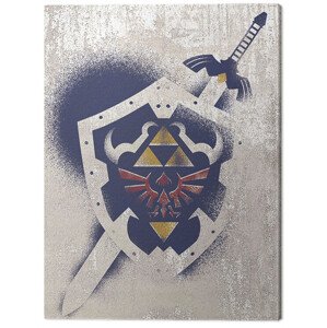 Obraz na plátně The Legend of Zelda - Hylian Shield Stencil, 2 - 60×80 cm