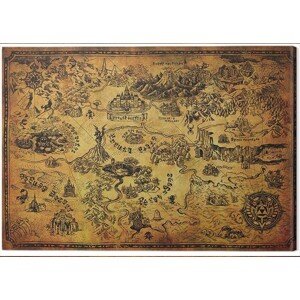 Obraz na plátně The Legend of Zelda - Hyrule Map, 2 - 60×80 cm