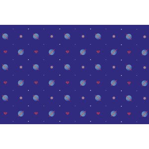 Umělecký tisk Superman - Planets in space, 40 × 26.7 cm