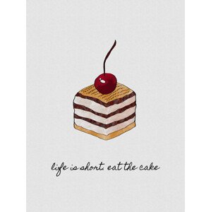 Ilustrace Life Is Short Eat The Cake, Orara Studio, 30 × 40 cm