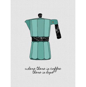 Ilustrace Where There is Coffee, Orara Studio, 30 × 40 cm