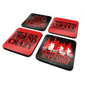 Podtácek Stranger Things - Phrases, (4x) 10 x 10 cm