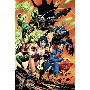 Umělecký tisk Justice League - Charge, 26.7 × 40 cm