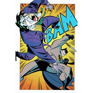 Umělecký tisk Joker and Batman fight, 26.7 × 40 cm