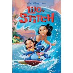 Plakát, Obraz - Lilo & Stitch - Wave Surf, 61 × 91.5 cm