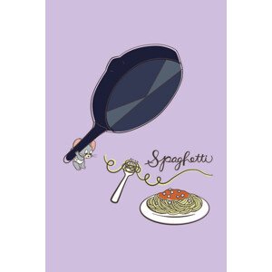 Umělecký tisk Tom and Jerry - Spaghetti, 26.7 × 40 cm