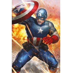 Plakát, Obraz - Captain America - Under Fire, 61 × 91.5 cm