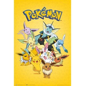 Plakát, Obraz - Pokémon - Eevee Evolutions, 61 × 91.5 cm