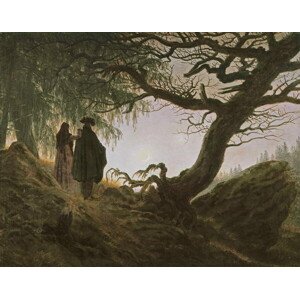 Obrazová reprodukce A man and woman contemplating moon, Friedrich, Caspar David, 40 × 30 cm