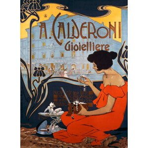 Obrazová reprodukce Advertising poster for Calderoni Jewelers in Milan, 1898, by Adolf Hohenstein , Italy, 19th century, Hohenstein, Adolfo, 30 × 40 c