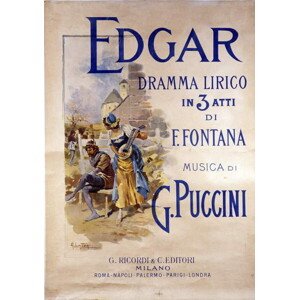 Obrazová reprodukce Poster for the opera “Edgar” by composer Giacomo Puccini, Hohenstein, Adolfo, 26.7 × 40 cm