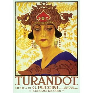 Obrazová reprodukce Cover by Anon of score of opera Turandot by Giacomo Puccini, 1926, Hohenstein, Adolfo, 30 × 40 cm