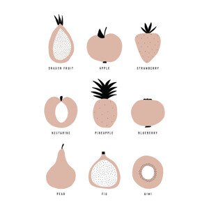 Ilustrace Pastel Fruits, uplusmestudio, 26.7 × 40 cm