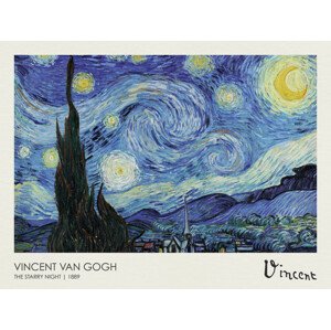 Obrazová reprodukce The Starry night (1889), Vincent van Gogh, 40 × 30 cm