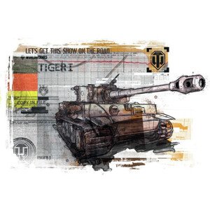 Ilustrace World of Tanks - Tiger, WOT, 40 × 26.7 cm