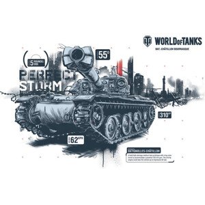 Ilustrace World of Tanks - Bat.-Châtillon Bourrasque, WOT, 40 × 26.7 cm