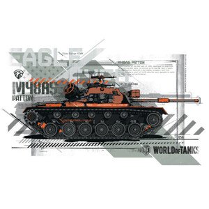Ilustrace World of Tanks - Patton, WOT, 40 × 26.7 cm