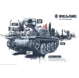 Plakát, Obraz - World of Tanks - Bat.-Châtillon Bourrasque, 91.5 × 61 cm