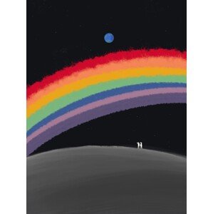 Ilustrace Rainbow over the galaxy, Little Dean, 30 × 40 cm
