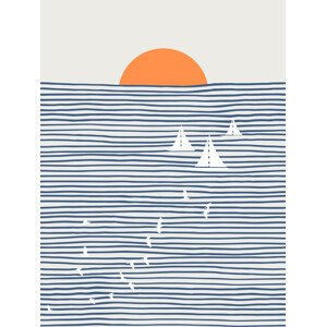 Ilustrace Three White Sails, Little Dean, 30 × 40 cm