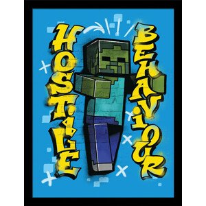 Obraz na zeď - Minecraft - Hostile Behaviour, 34.3 x 44.5 cm