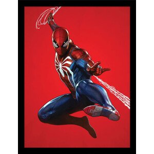 Obraz na zeď - Spider-Man - Red Background, 34.3 x 44.5 cm