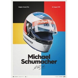 Umělecký tisk Michael Schumacher - Helmet - 1991, Automobilist, 21 × 30 cm