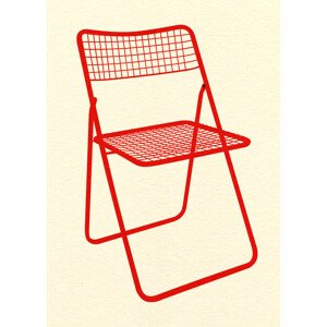Ilustrace Ted Net Chair Red, Rosi Feist, 30 × 40 cm