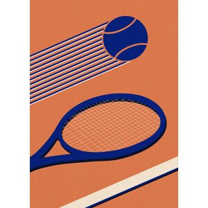 Ilustrace Tennis 80s, Rosi Feist, 30 × 40 cm