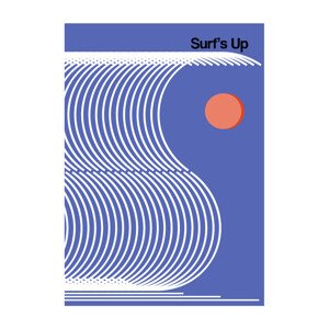 Ilustrace Surf's Up Blue, Frances Collett, 30 × 40 cm