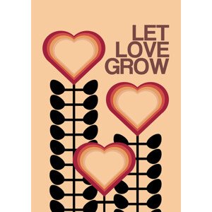Ilustrace Let Love Grow Cream, Frances Collett, 30 × 40 cm