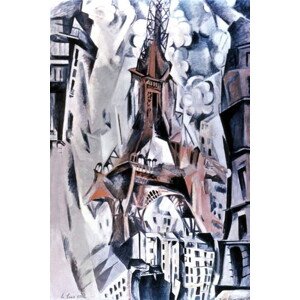 Obrazová reprodukce the Eiffel Tower, 1910, Delaunay, Robert, 26.7 × 40 cm
